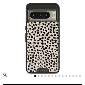 Leopard Print Phone Case - Black and Cream